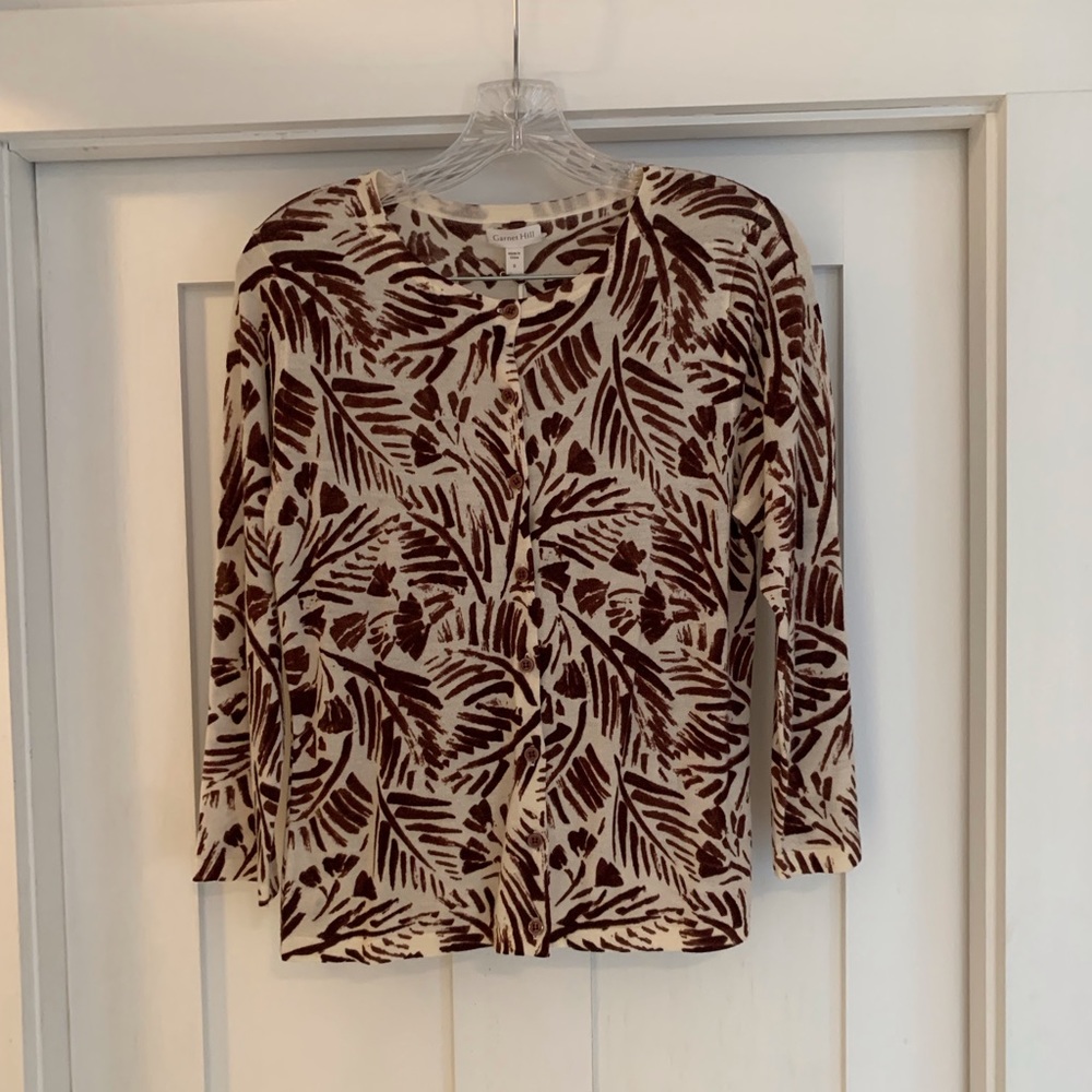 Garnet Hill Merino Wool Cardigan, Size S